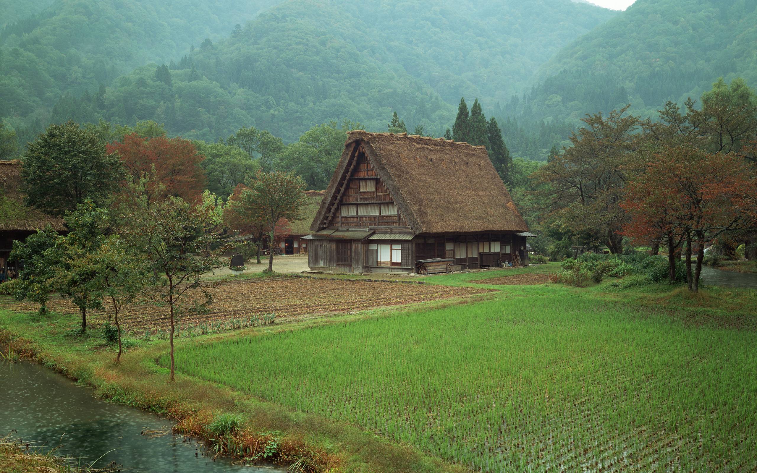 Japanese Farmhouse in the Rain