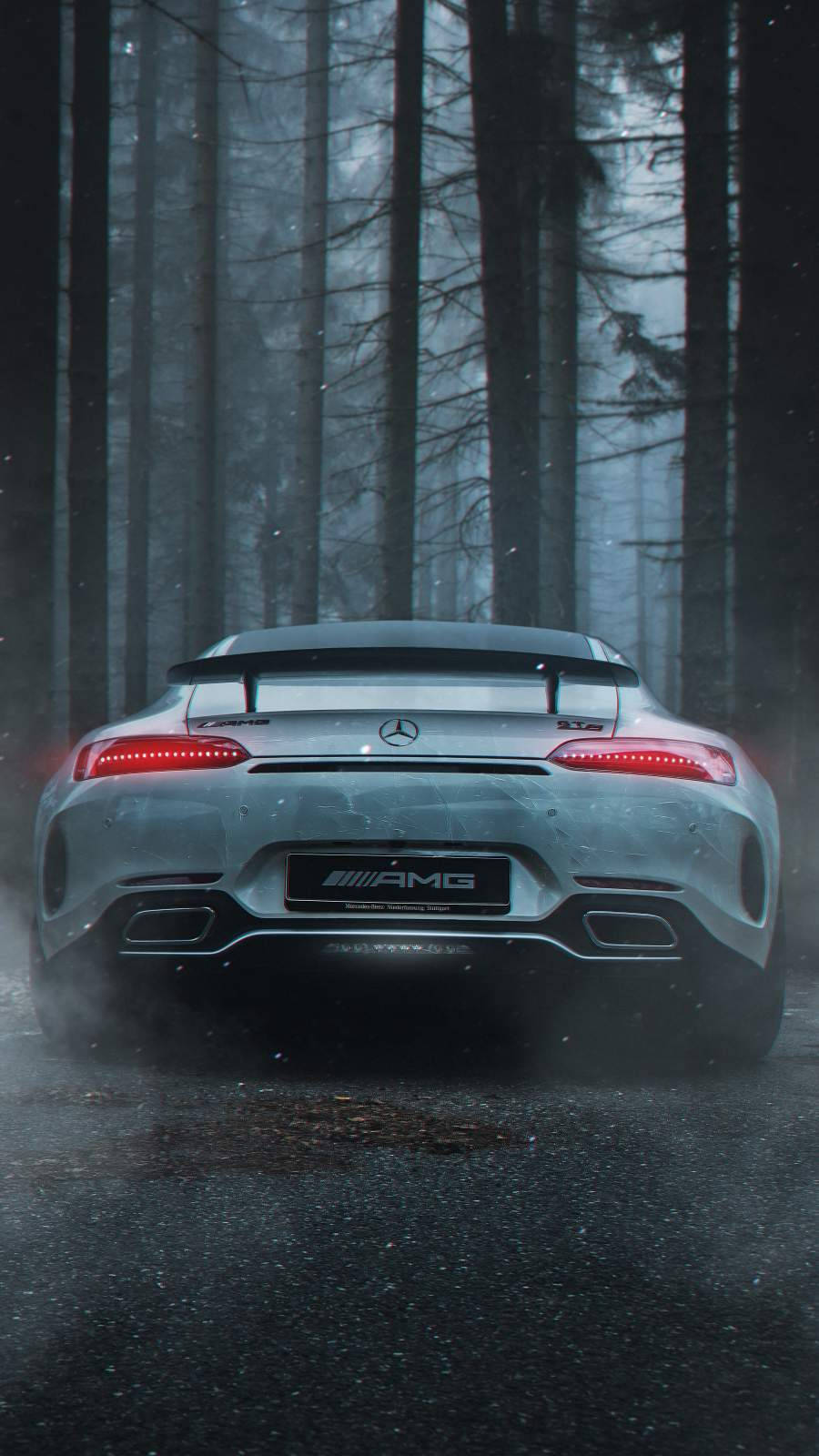 Download Mercedes Amg Misty Forest IPhone Wallpaper