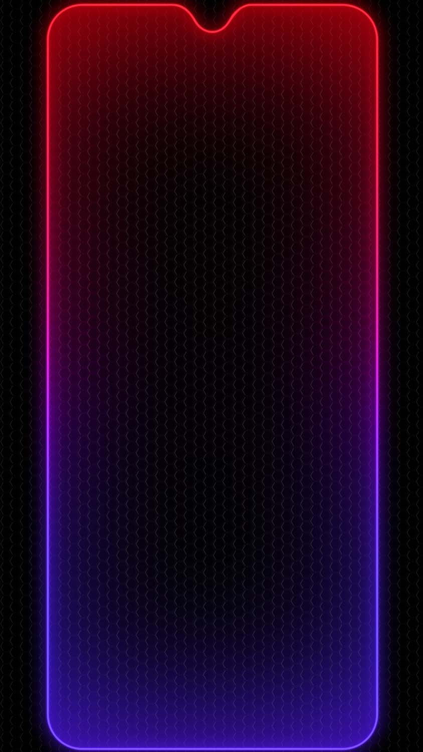 Dark Hexagonal Neon Border Wallpaper