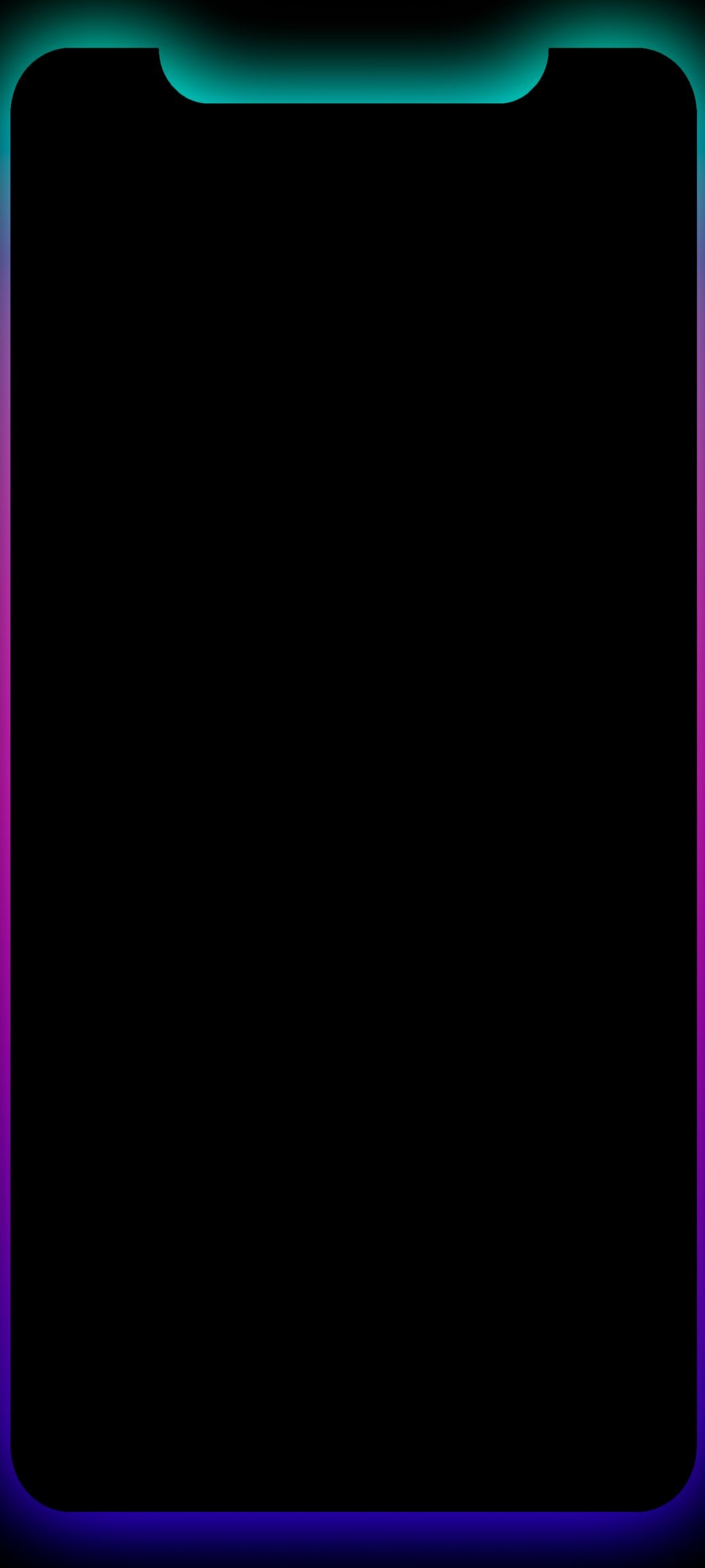 Border Amoled Neon Black Notch Wallpaper
