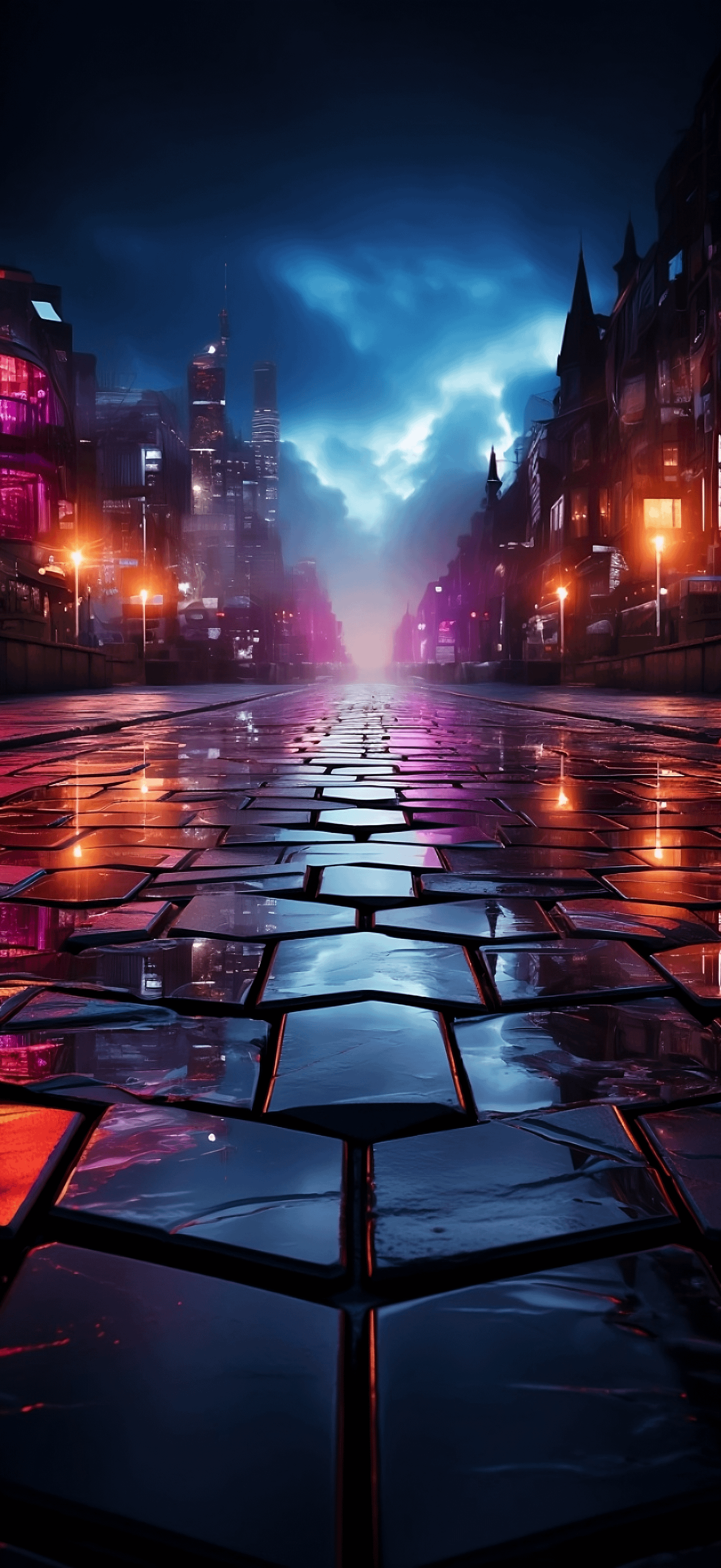 City Lights Effect Wallpaper 1472 × 3200. (more in comments) [ CREATOR ]
