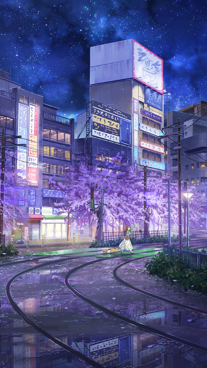 Anime City Phone Wallpaper