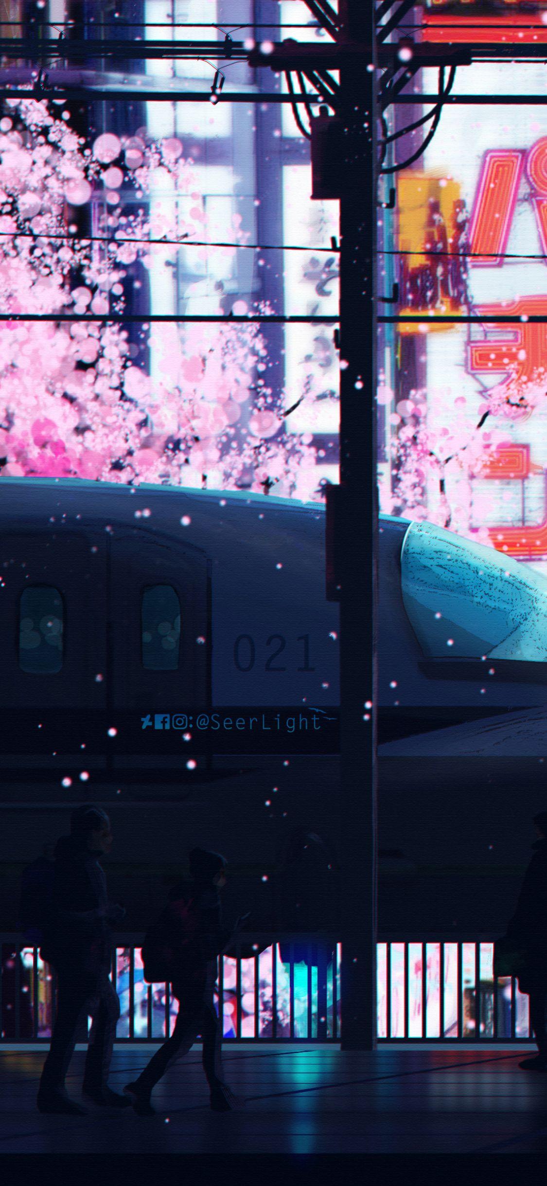 Anime City Phone Wallpaper