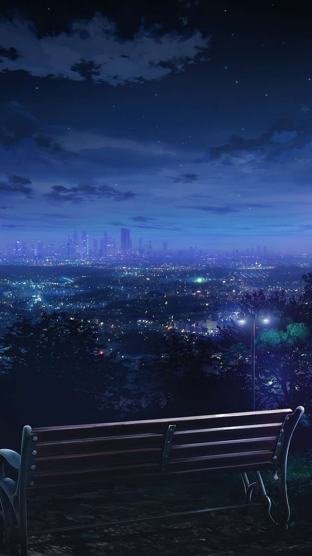 Anime City Wallpaper for iPhone and Android