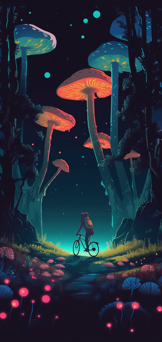 Some mushroom wallpaper I made in Midjourney