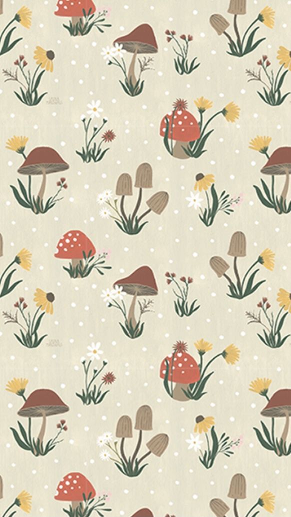 Mushroom wallpaper. Mushroom wallpaper, Flower phone wallpaper, iPhone wallpaper pattern
