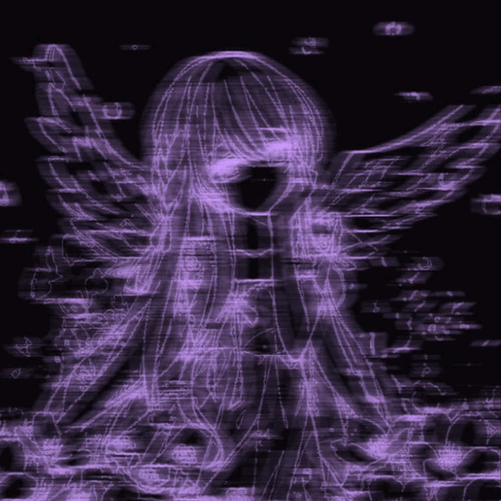 Download Blurry Purple Edgy Angel PFP Wallpaper