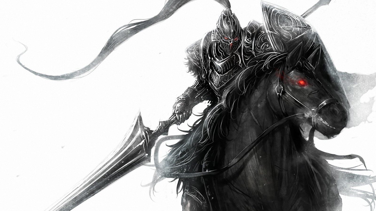Fantasy Warrior Horse Sword Wallpaper