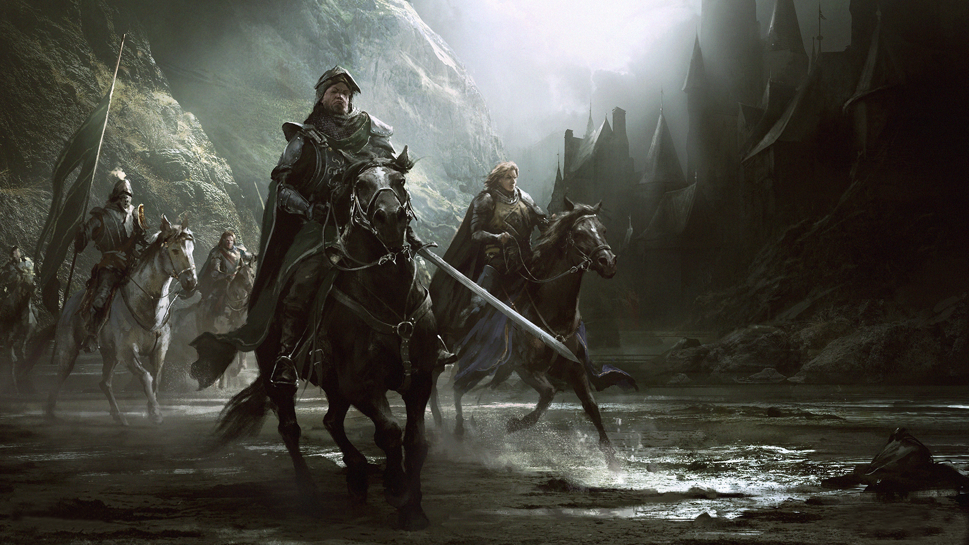 Desktop Wallpaper Armor horse Knight Swords warrior 1920x1080