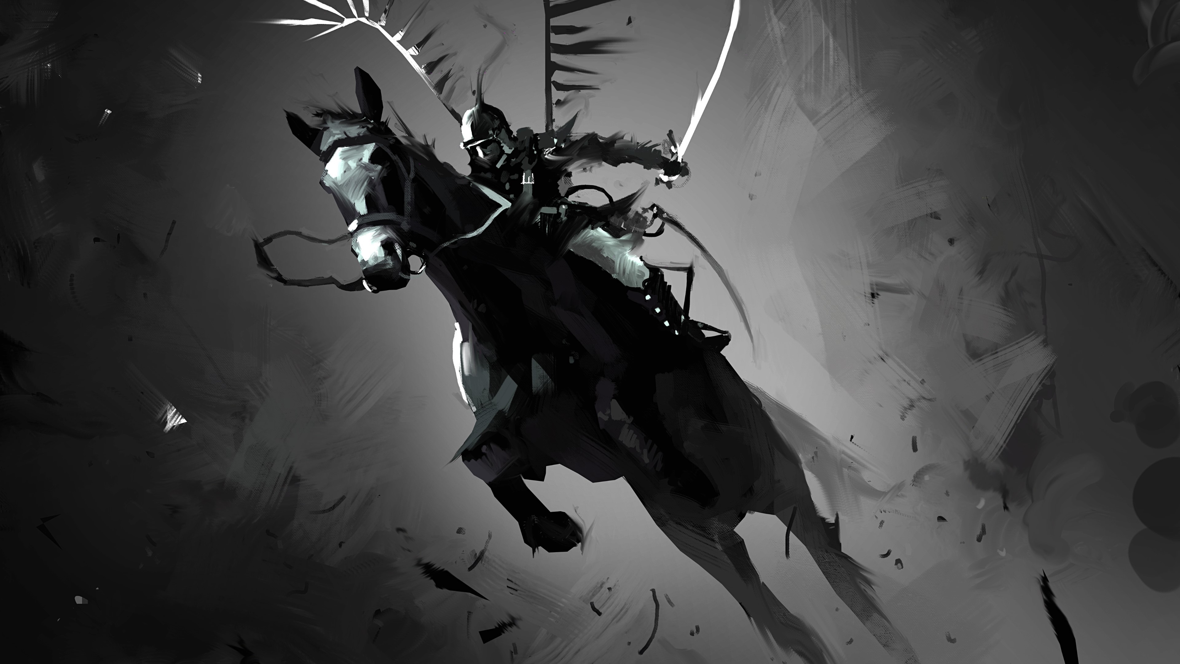 Samurai riding on a horse
