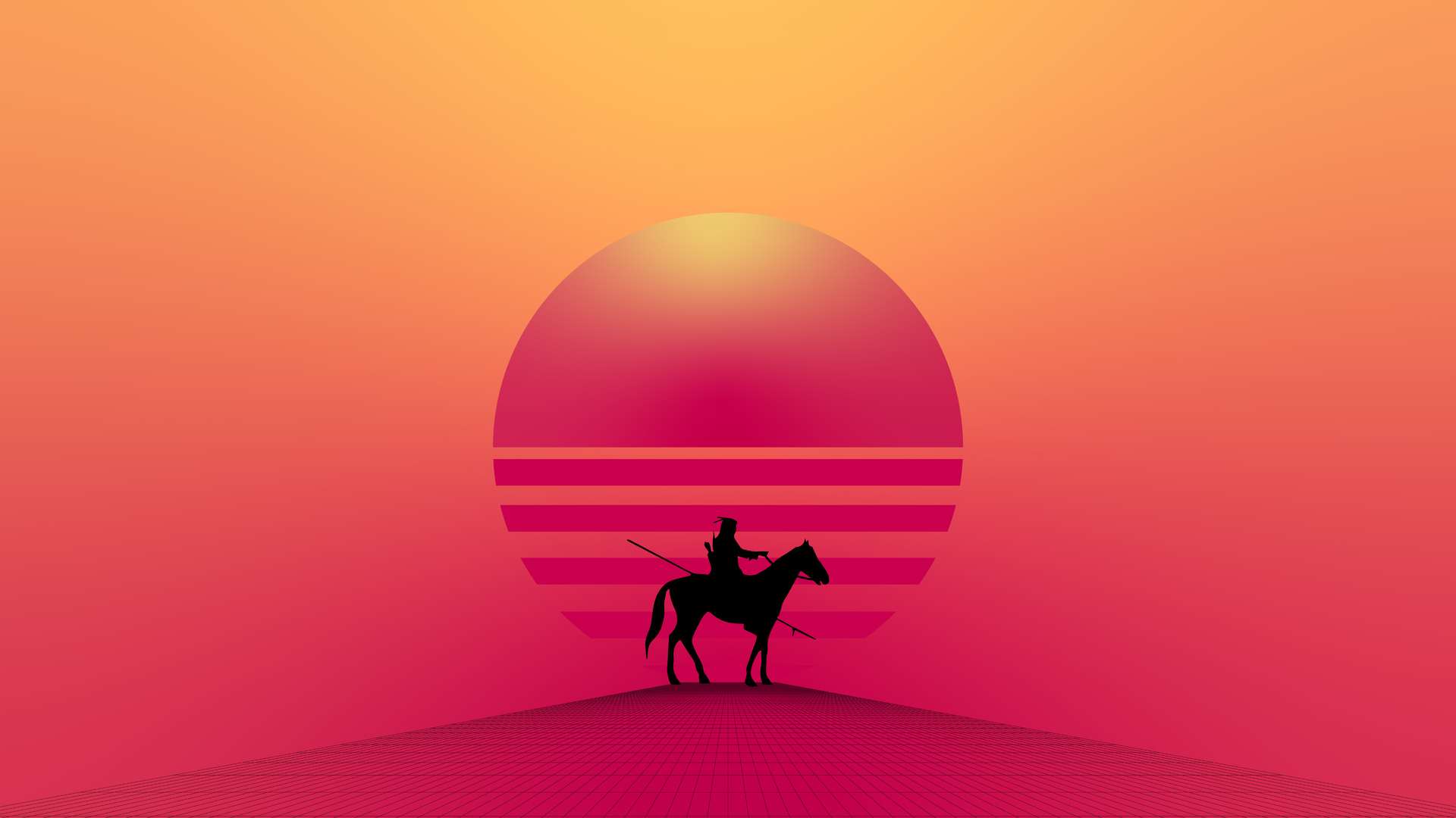Abstract Desktop Wallpaper Horse Warrior Minimal