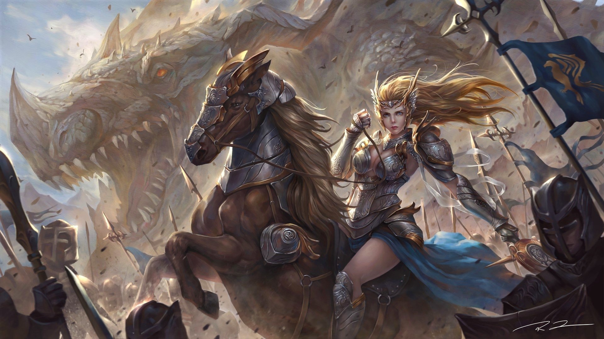 Fantasy Warrior on Horse