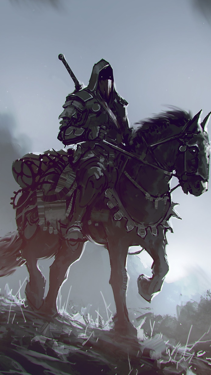 Mobile wallpaper: Fantasy, Warrior, Horse, 1318213 download the picture for free