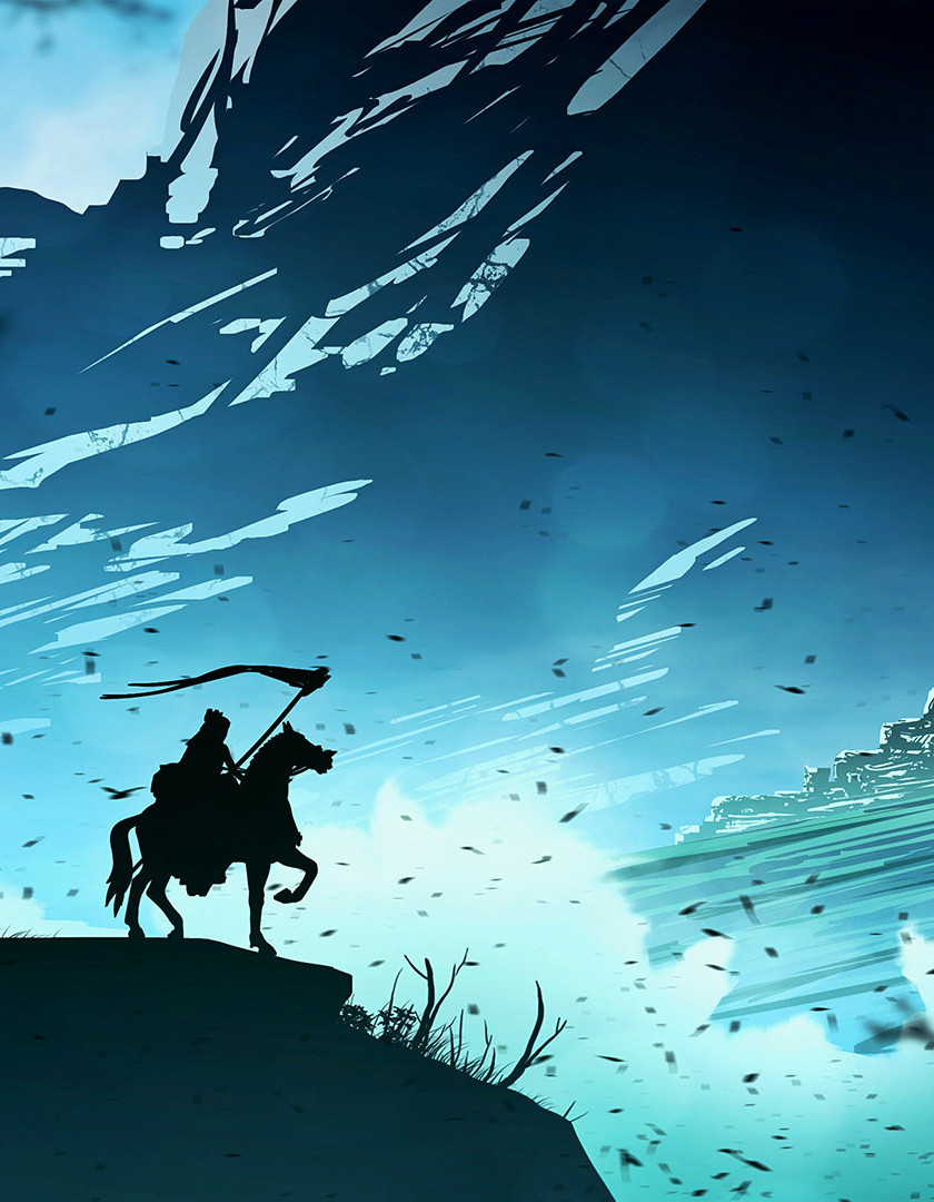 Download wallpaper 840x1160 horse rider, warrior, banner, art, iphone 4, iphone 4s, ipod touch, 840x1160 HD background, 2660