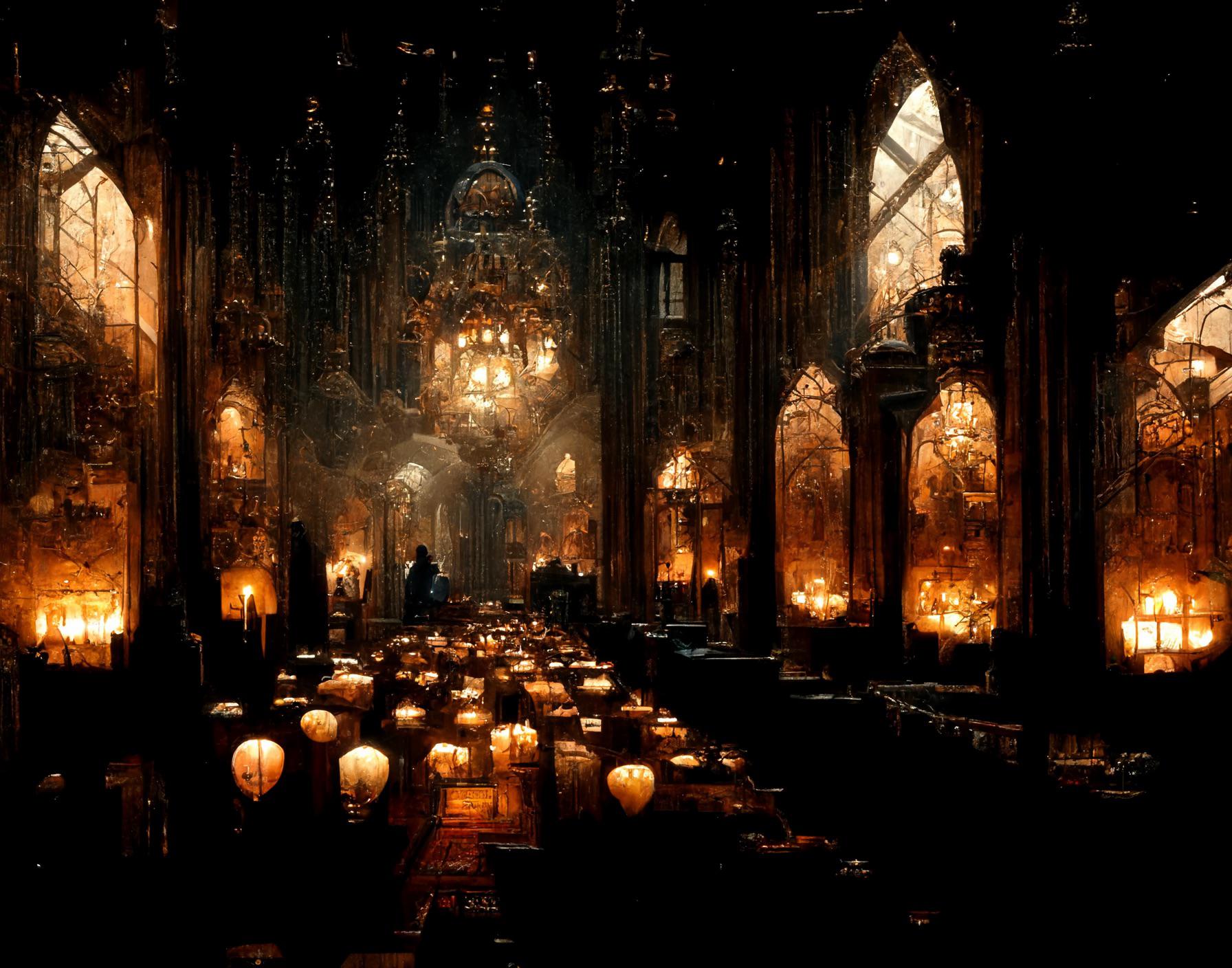 Interior of a gothic cathedral