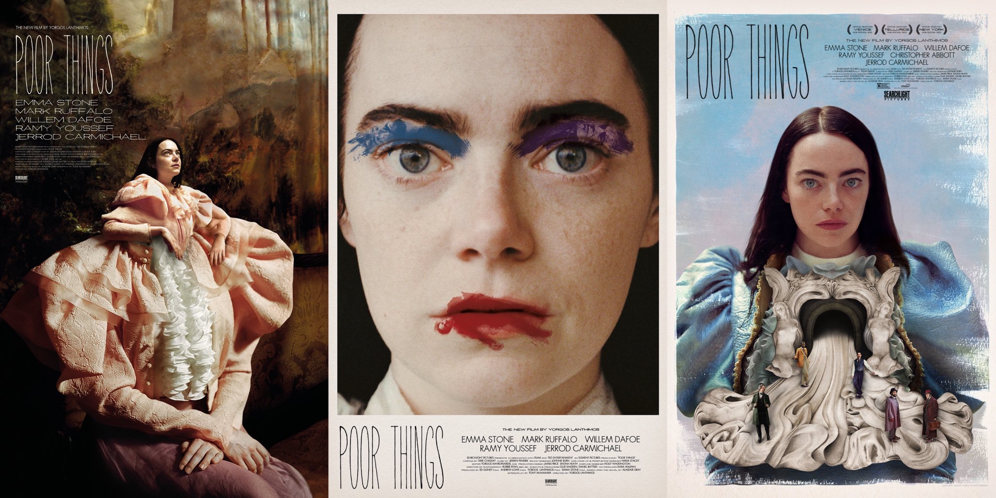 Film Updates posters for Yorgos Lanthimos' 'POOR THINGS' starring Emma Stone. In theaters December 8, 2023