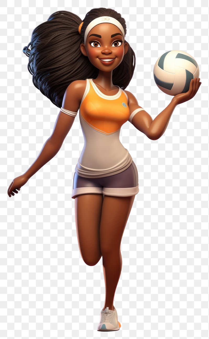 Volleyball Player 3D Cartoon Image Wallpaper