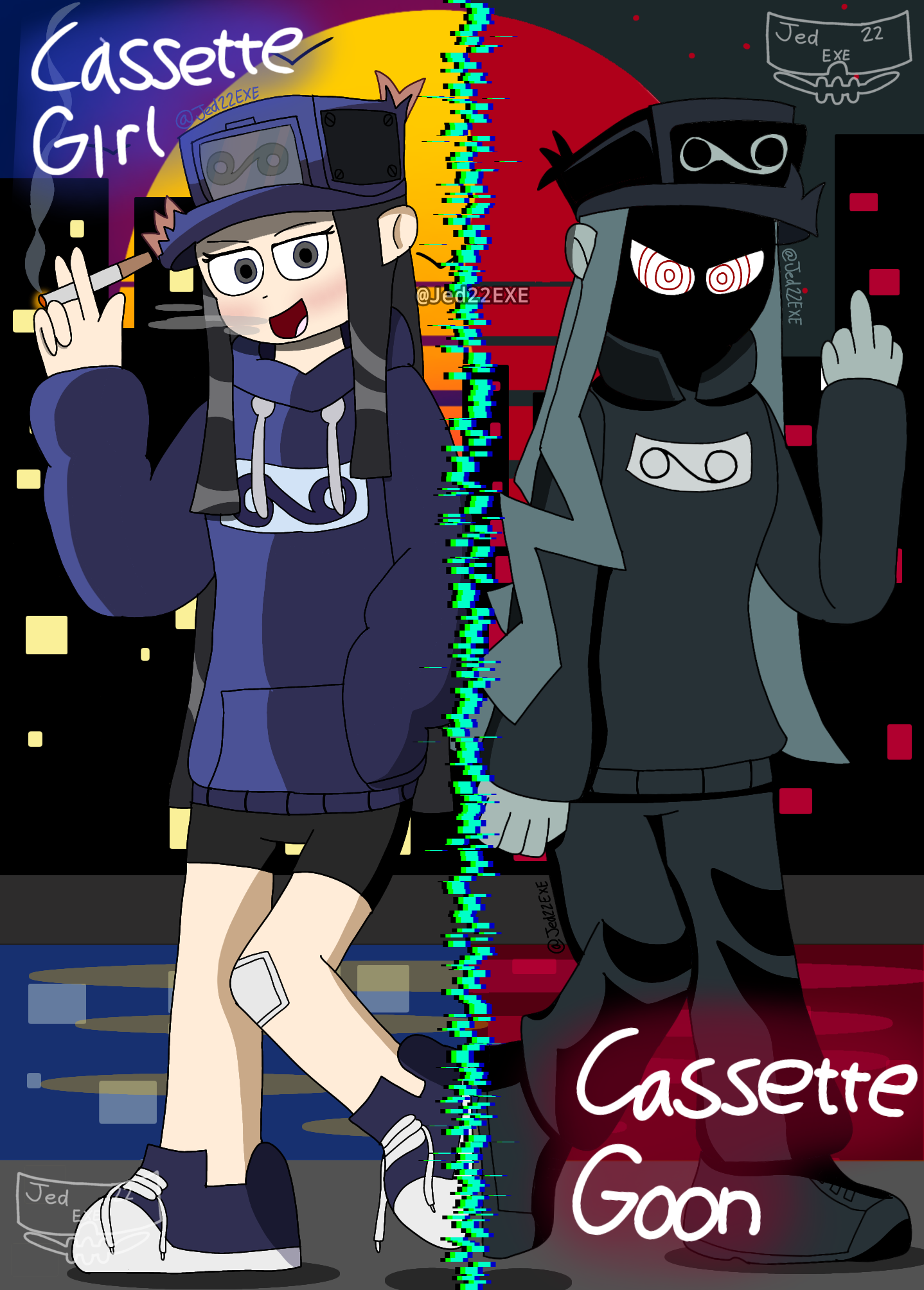Cassette Girl & Cassette Goon by OfficialJed22EXE on Newgrounds