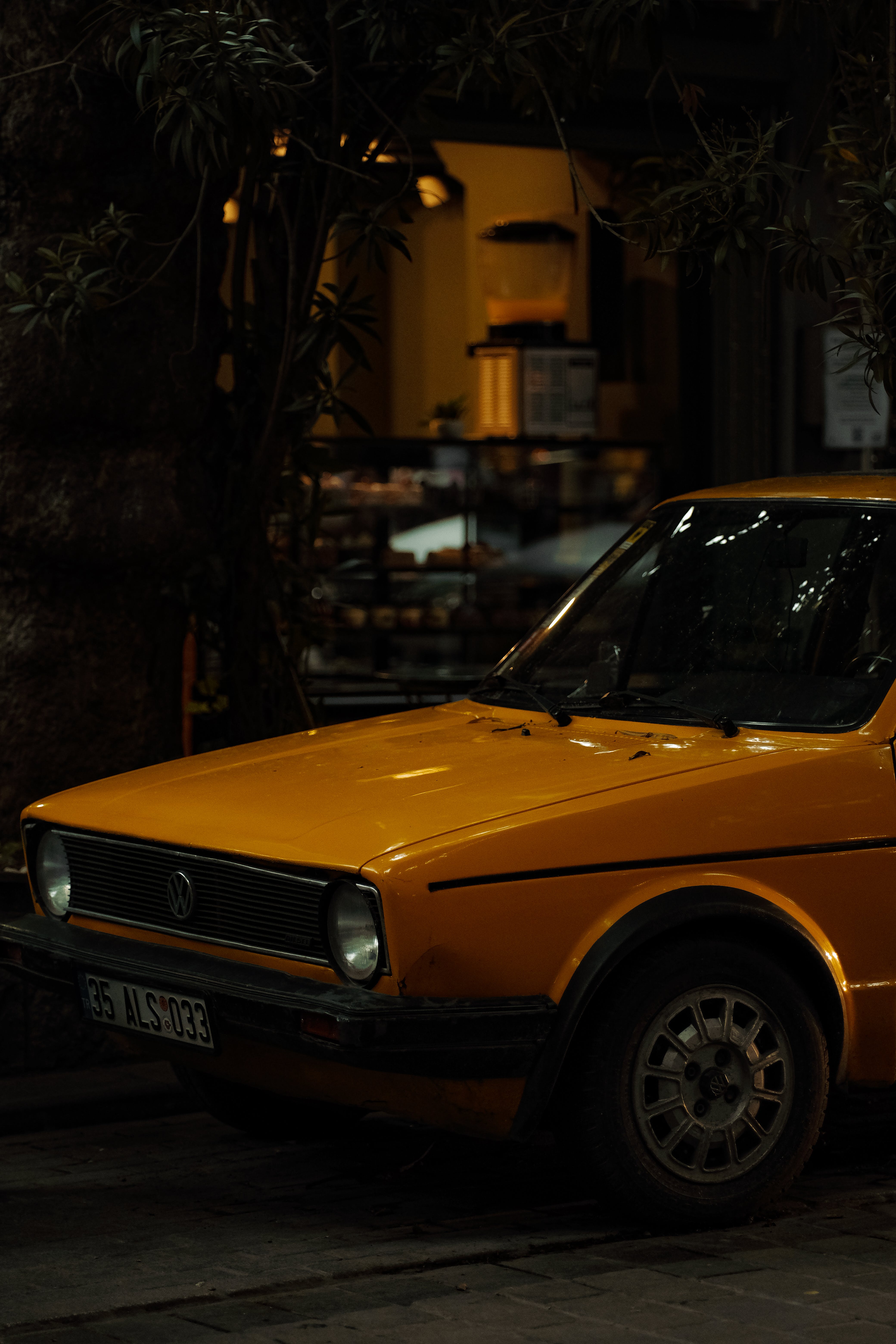 Vintage Volkswagen Golf at Night · Free