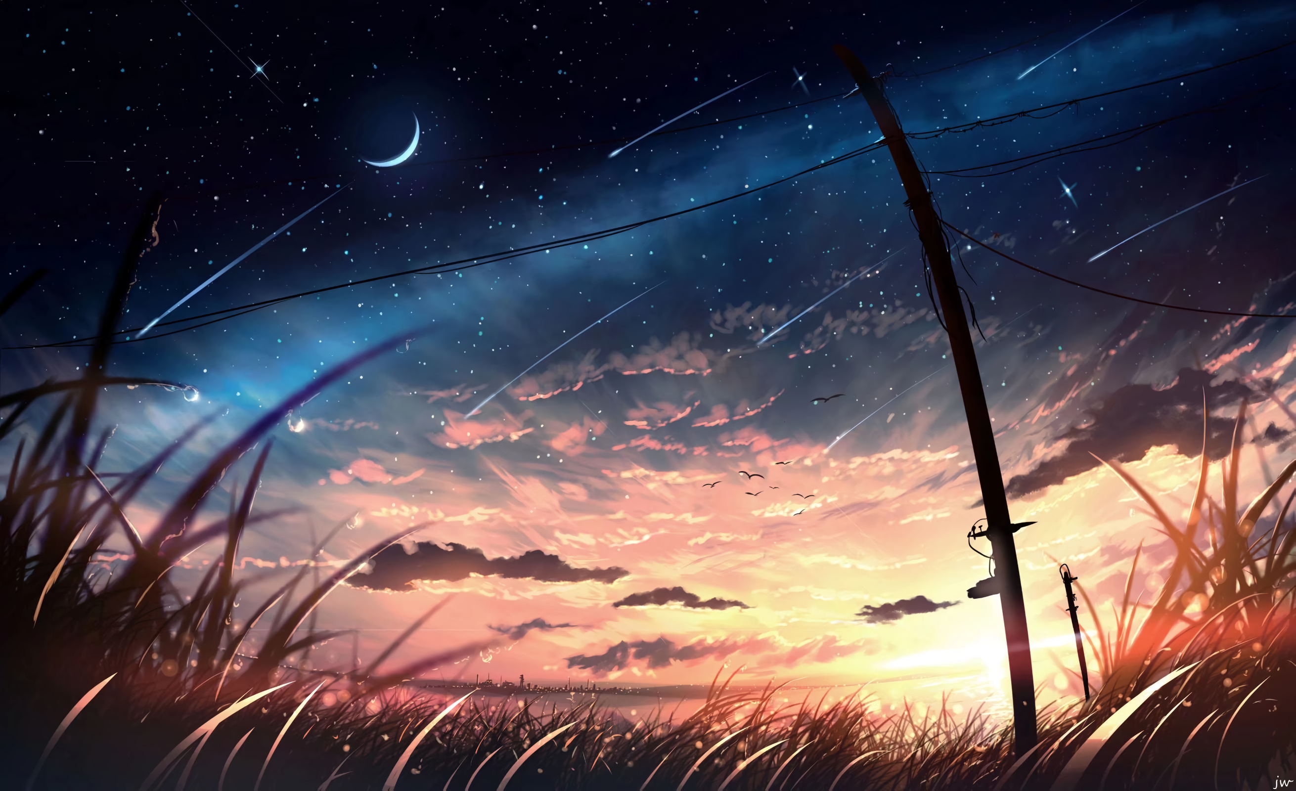 HD desktop wallpaper: Anime, Sky, Night, Original download free picture