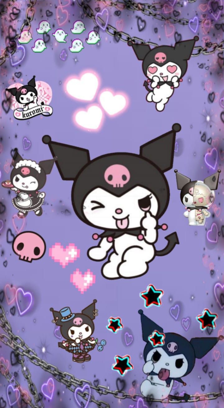 Kuromi Desktop Wallpaper Discover more Character, Cute, Hello Kitty, Japonce, K. Hello kitty iphone wallpaper, Pink wallpaper hello kitty, Hello kitty background