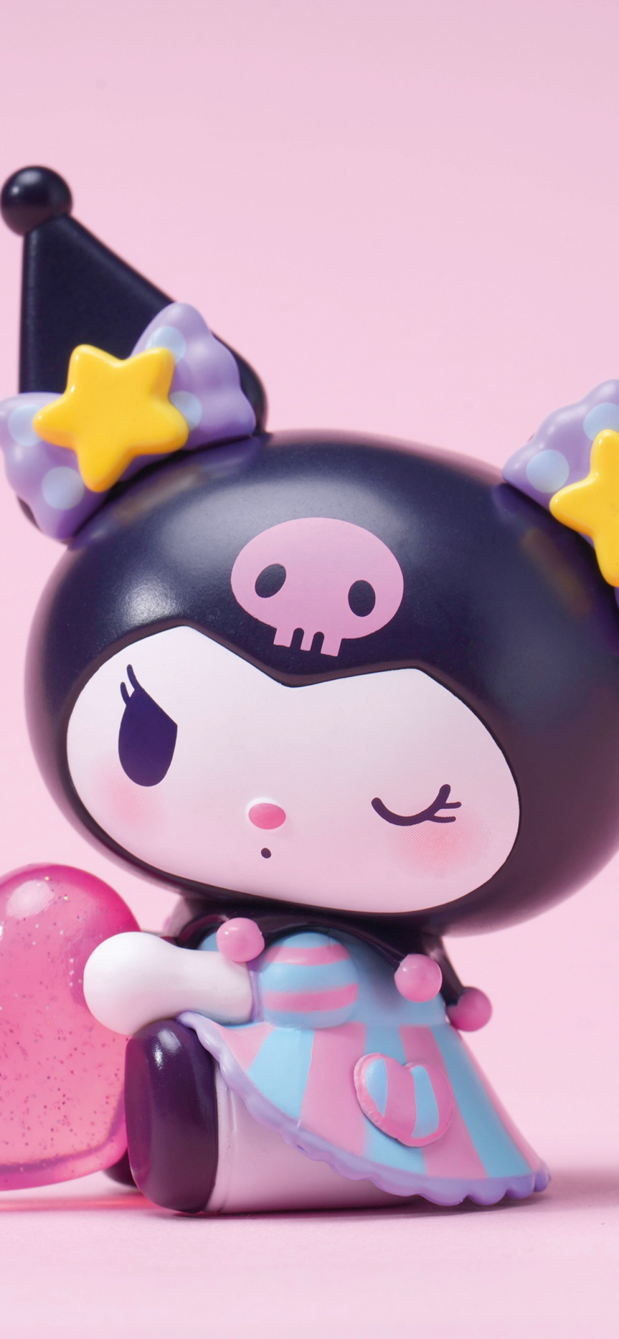 Kuromi Wallpaper 4K, Pink Heart, Candy, Pink aesthetic