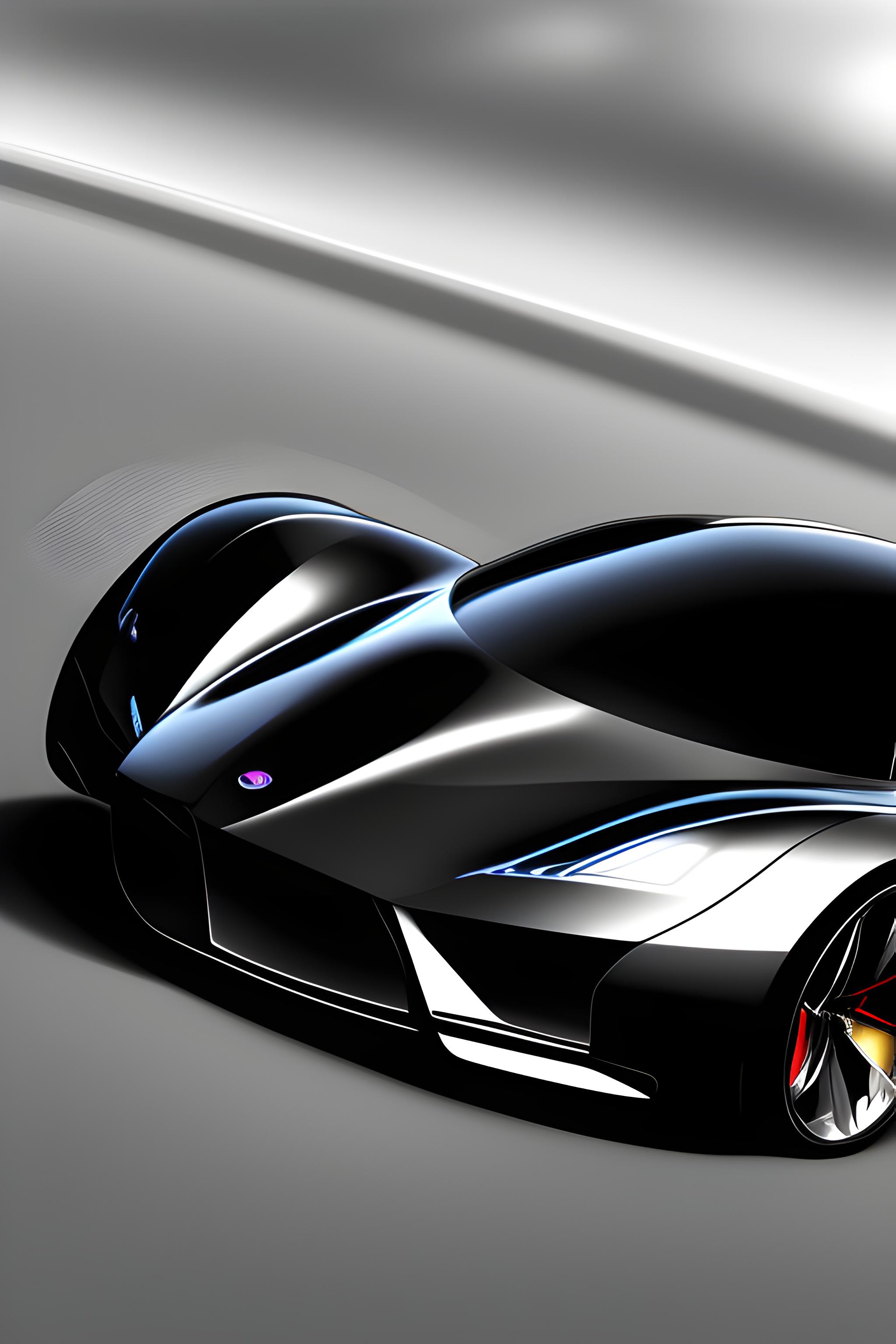 unique fast car in black