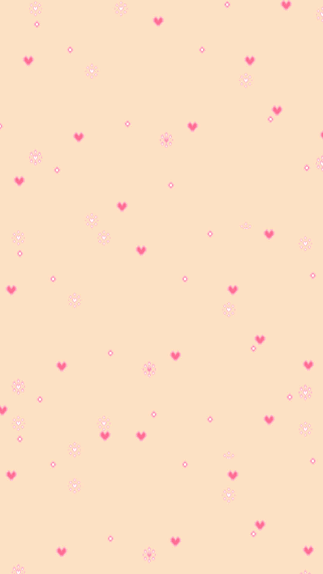 Download Pink Hearts On A Beige Background Wallpaper