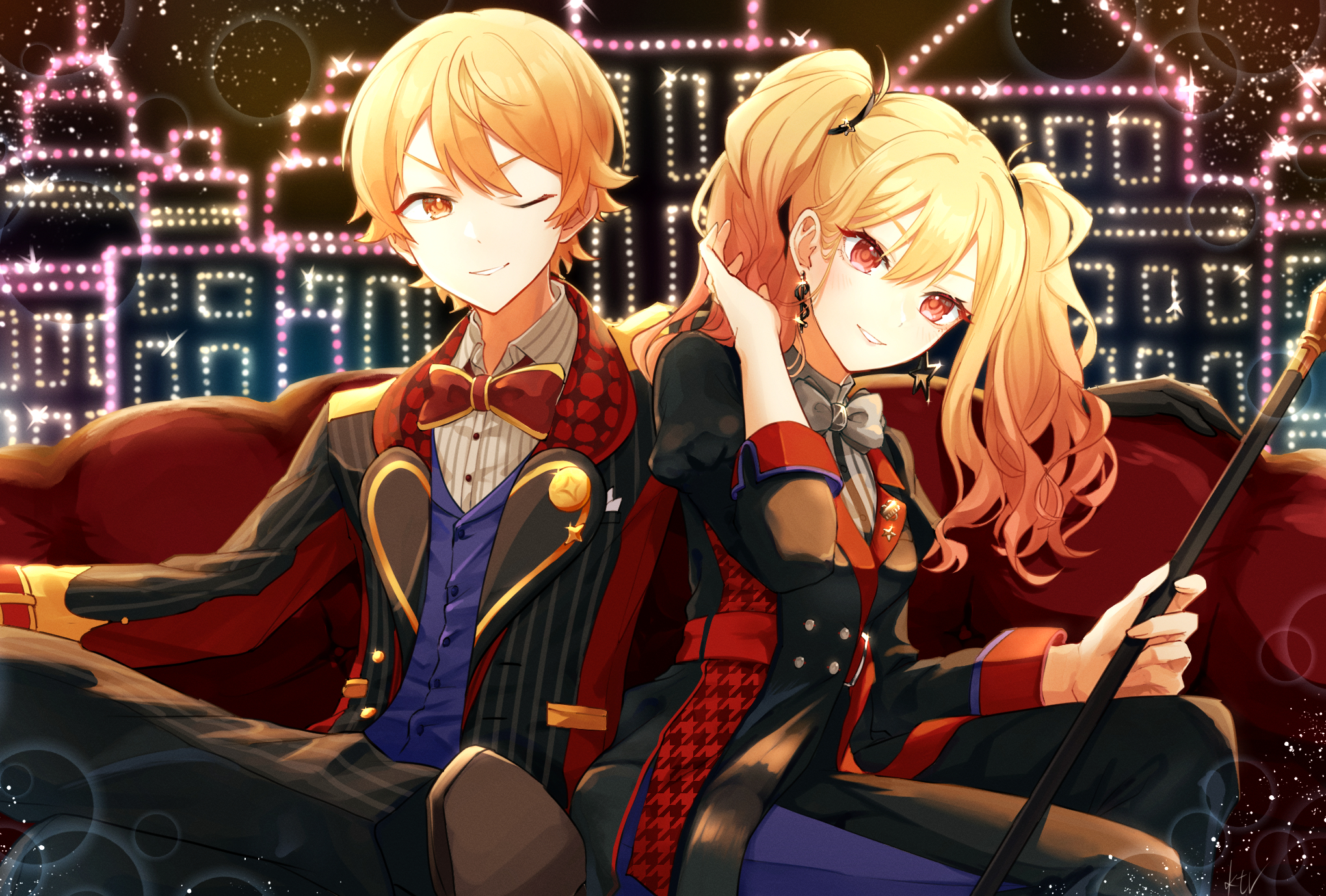 tenma tsukasa and tenma saki (project sekai) drawn