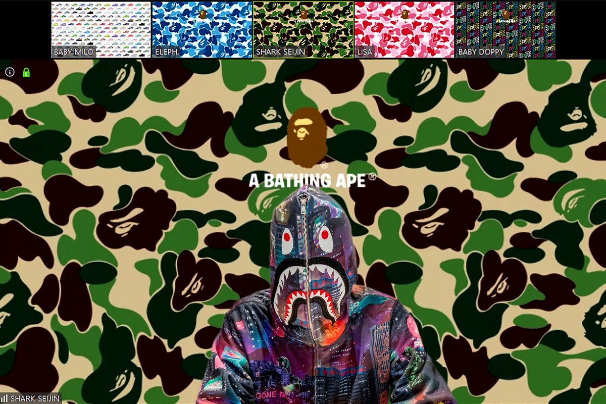 BAPE.COM the most of working from home. Free download of BAPE® ORIGINAL WALLPAPERS for your video calls is now available. For the first launch, five original wallpaper are ready
