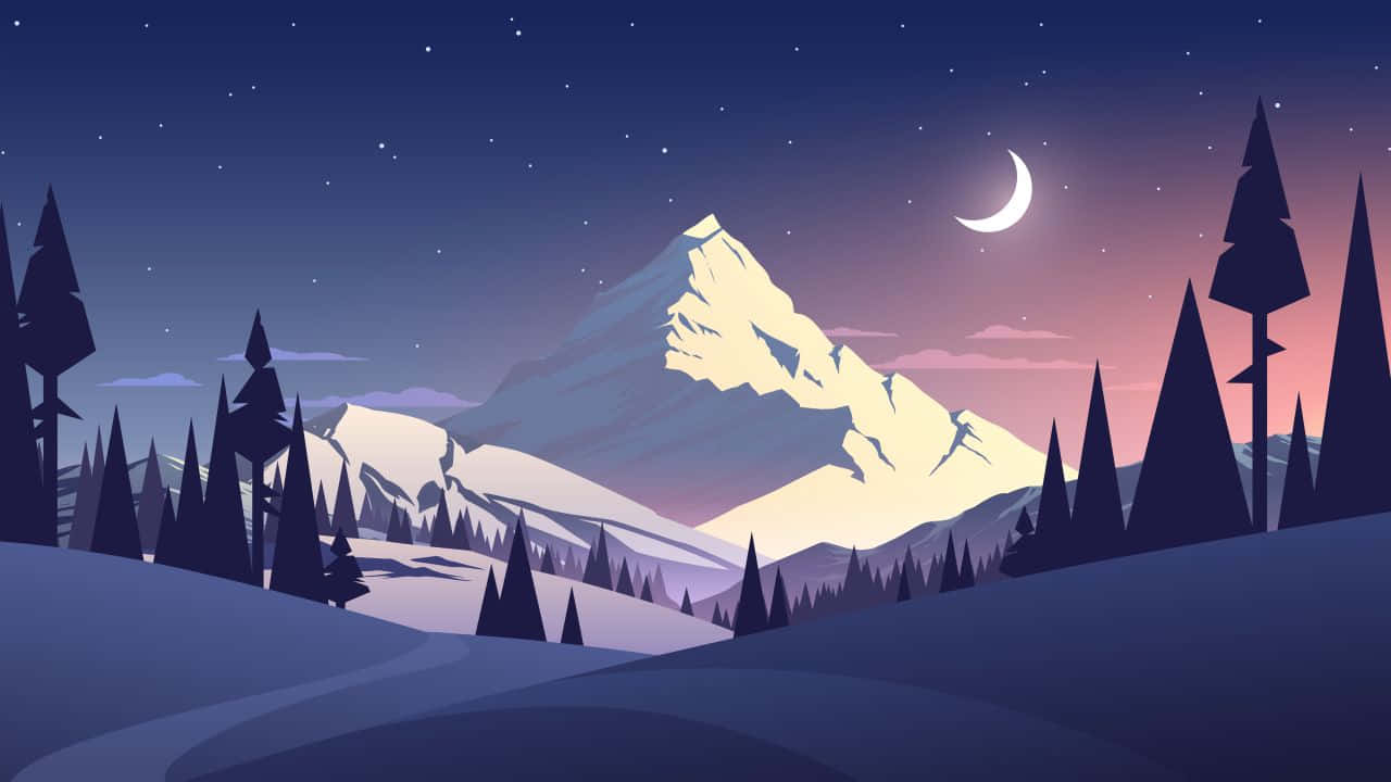 Download Snowy Mountain Vector Art 720p Desktop PC Background