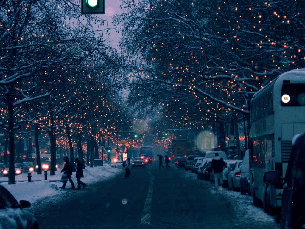 Cozy Winter Street Tumblr Wallpaper