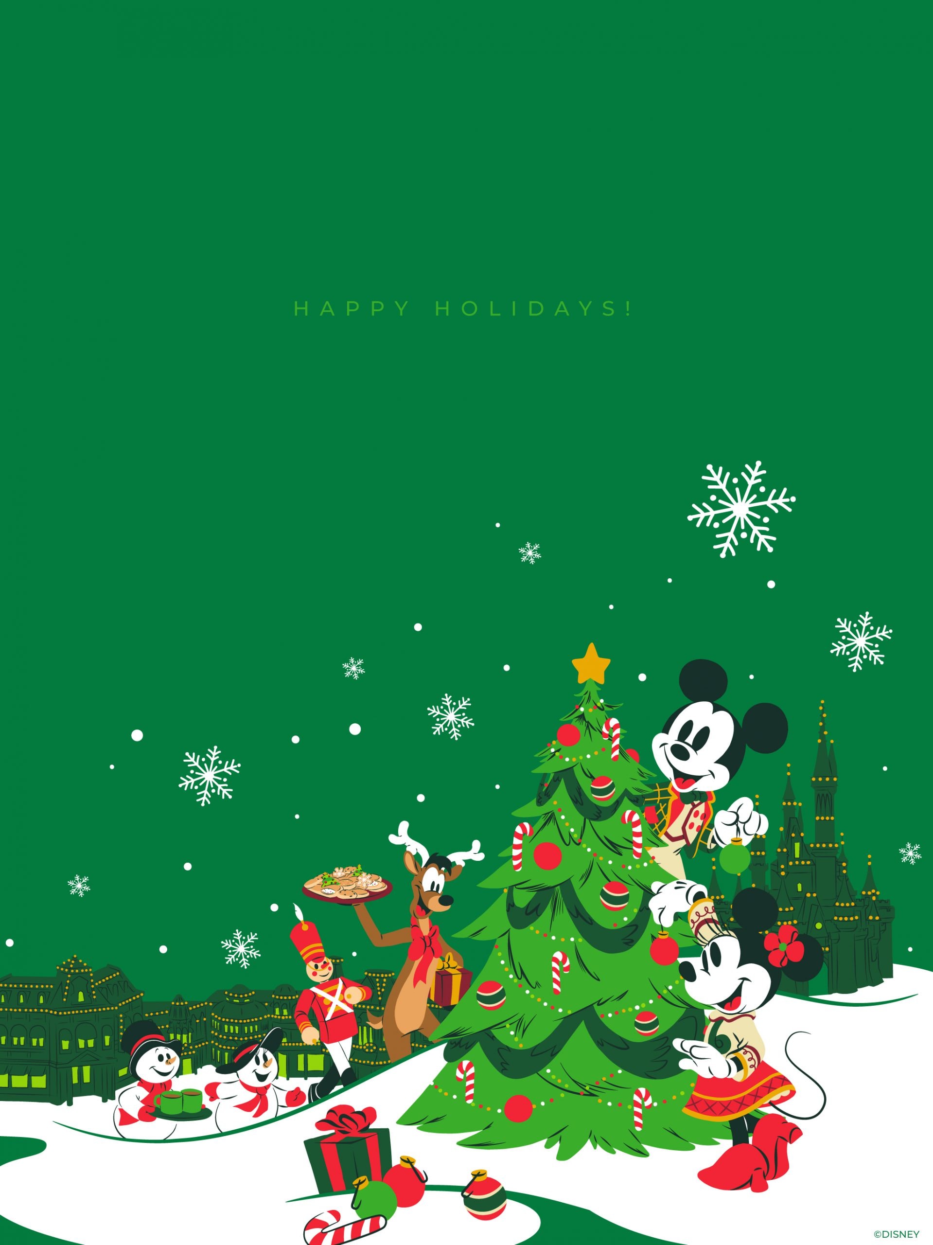 2023 Mickey And Minnie “Happy Holidays” Wallpaper