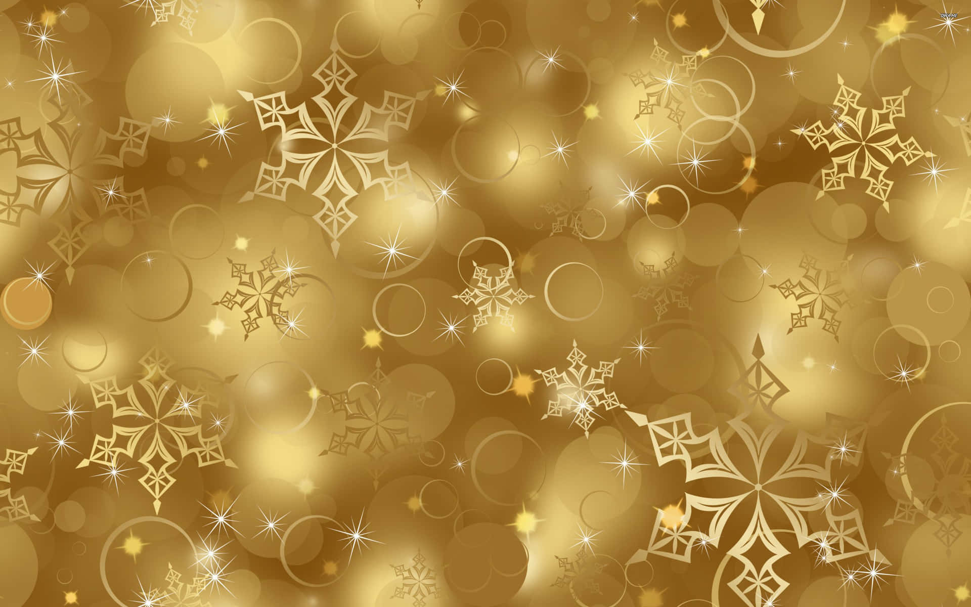 Download Celebrate Christmas Joyfully With Gold Themed Decorations Wallpaper