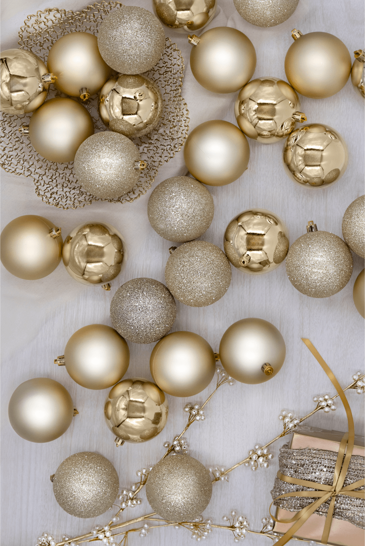 Gold Metallic Shatterproof Ornaments (48 Pack)