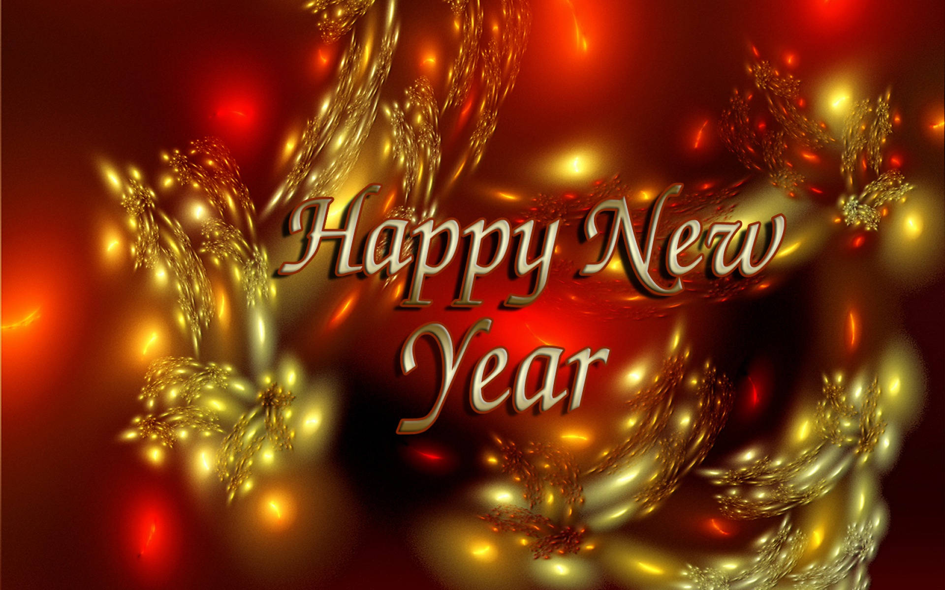 Download Happy New Year Greetings On Red Wallpaper