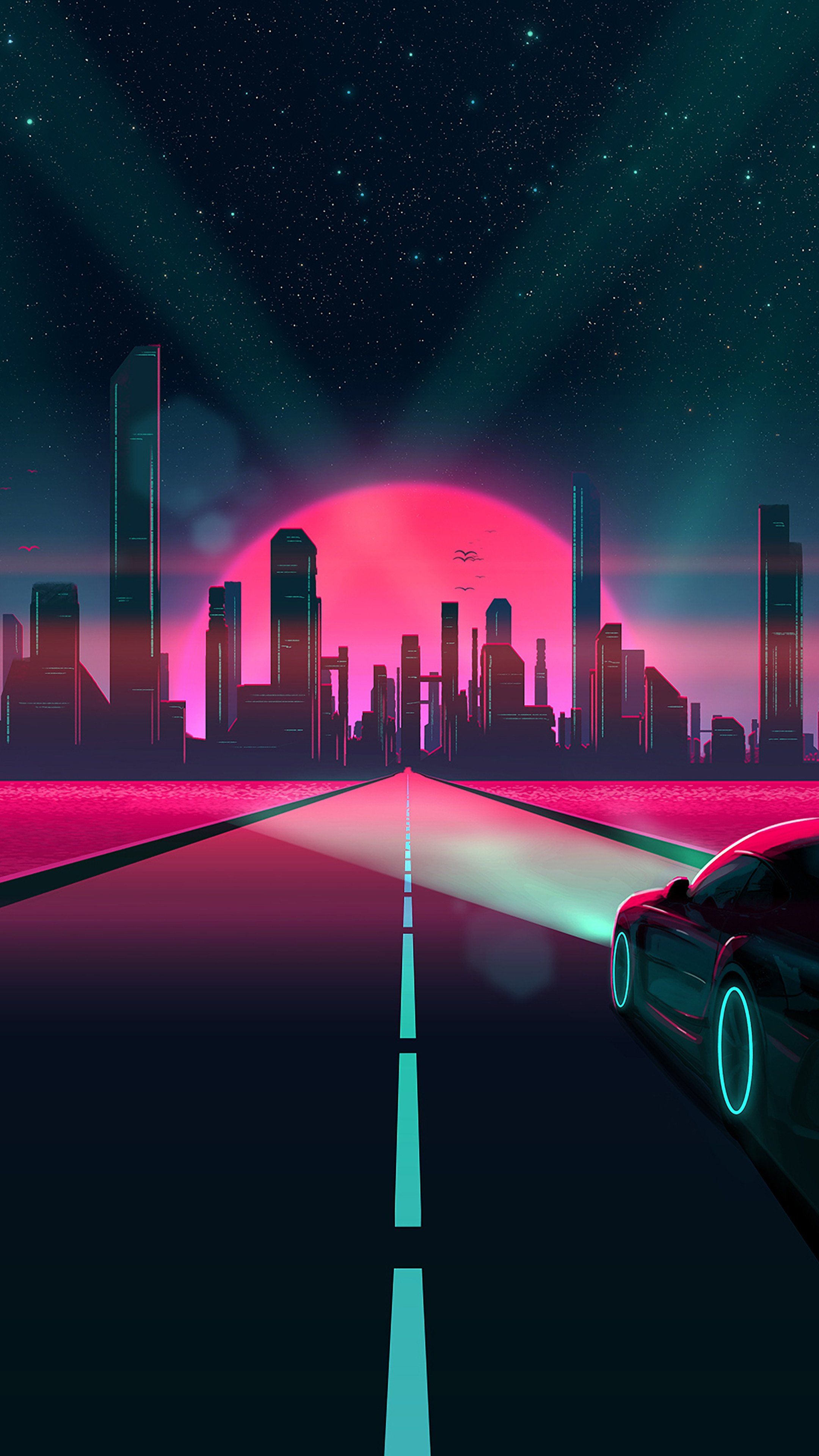 Neon 4K Phone Wallpaper. Beautiful live wallpaper, Retro waves, City wallpaper