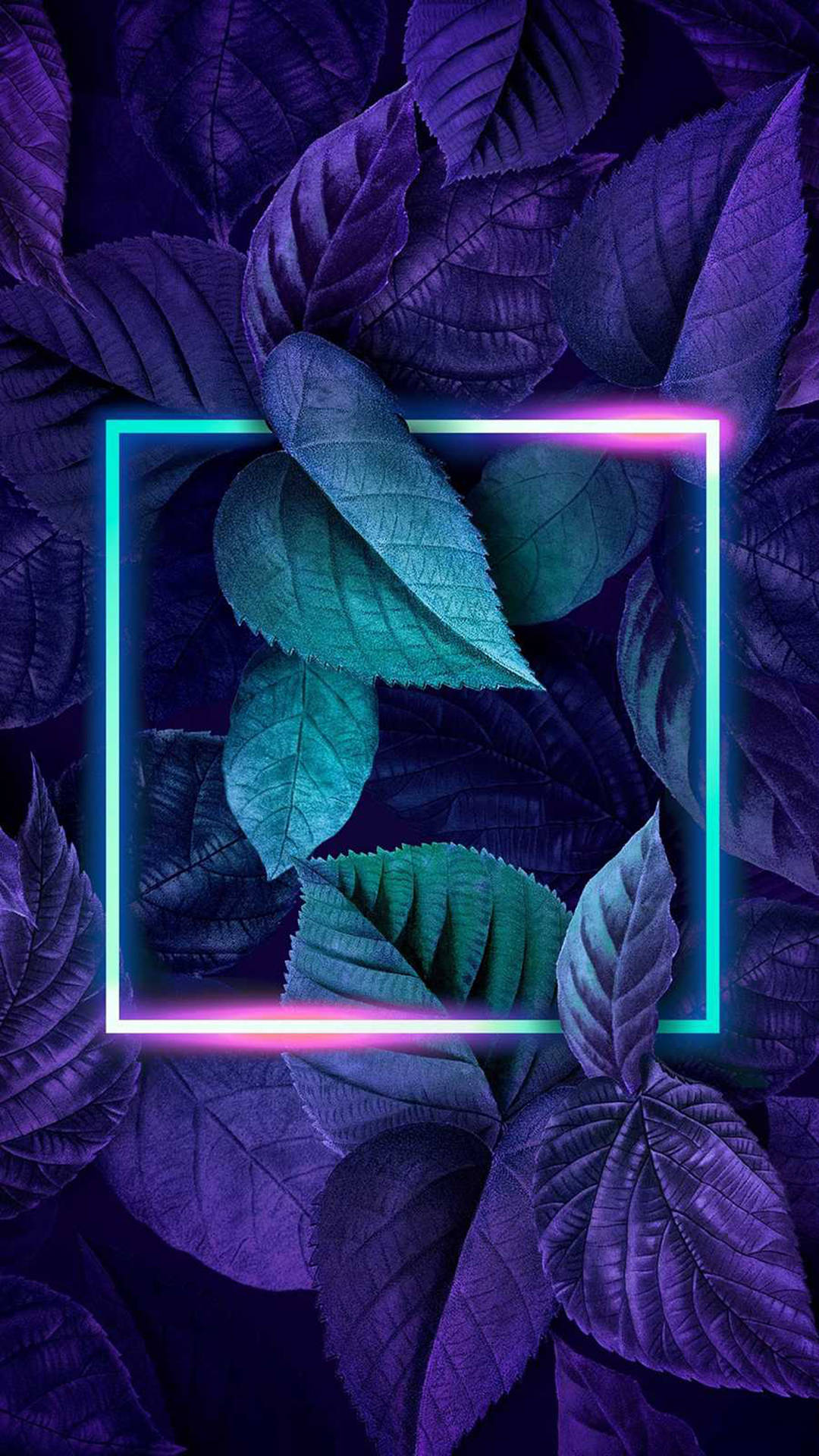 Download Leaves Neon Phone Wallpaper