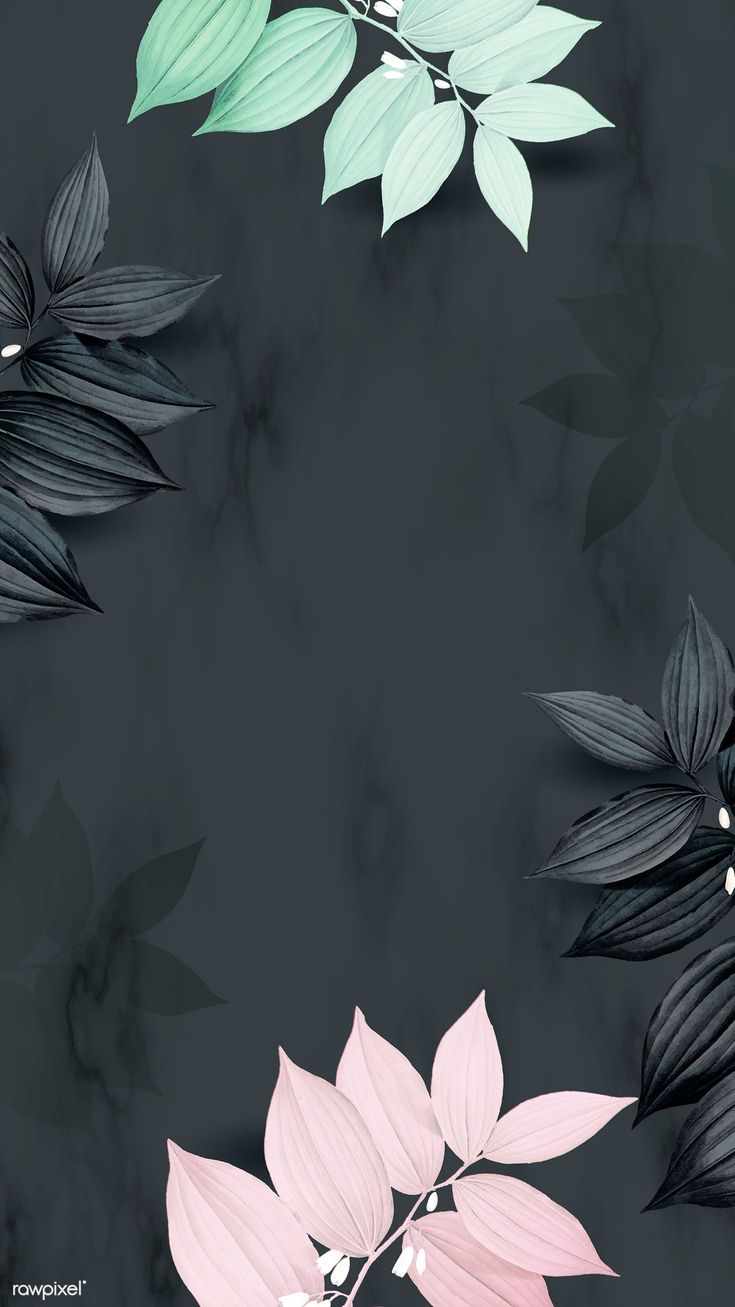 Tropical botanical leaves mobile phone wallpaper vector. premium image by rawpixe. Phone wallpaper vintage, Black flowers wallpaper, Flower background wallpaper