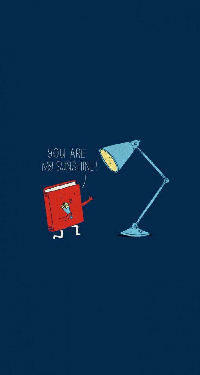 Download Book And Lamp Funny Phone Wallpaper