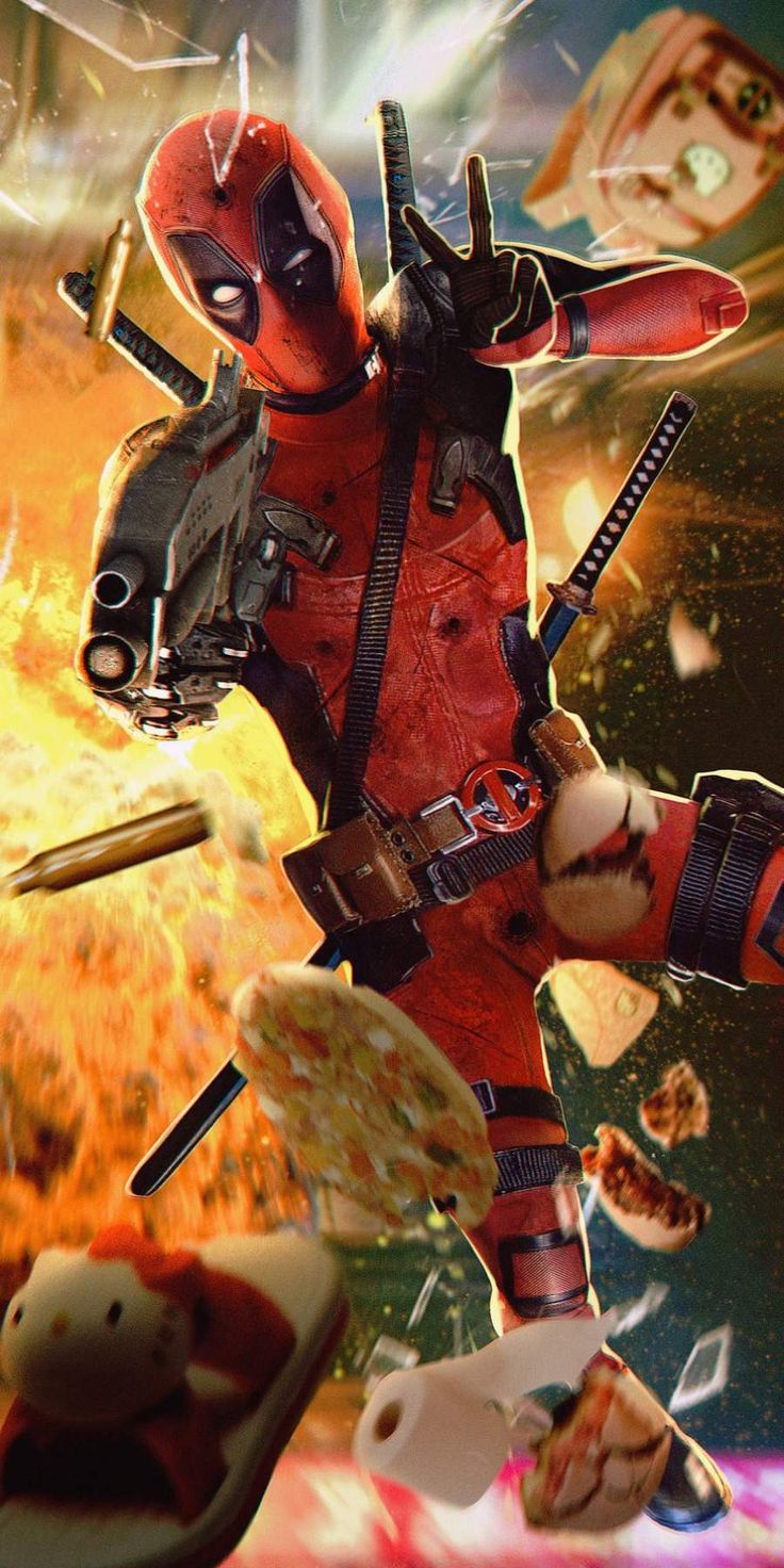 Deadpool Action iPhone Wallpaper. Deadpool wallpaper, Marvel wallpaper, Iron fist marvel