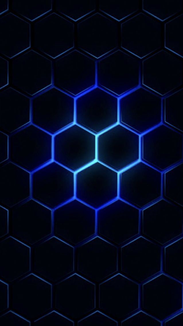 Aesthetic lockscreens and phone background. Black and blue wallpaper, Abstract iphone wallpaper, Hexagon wallpaper