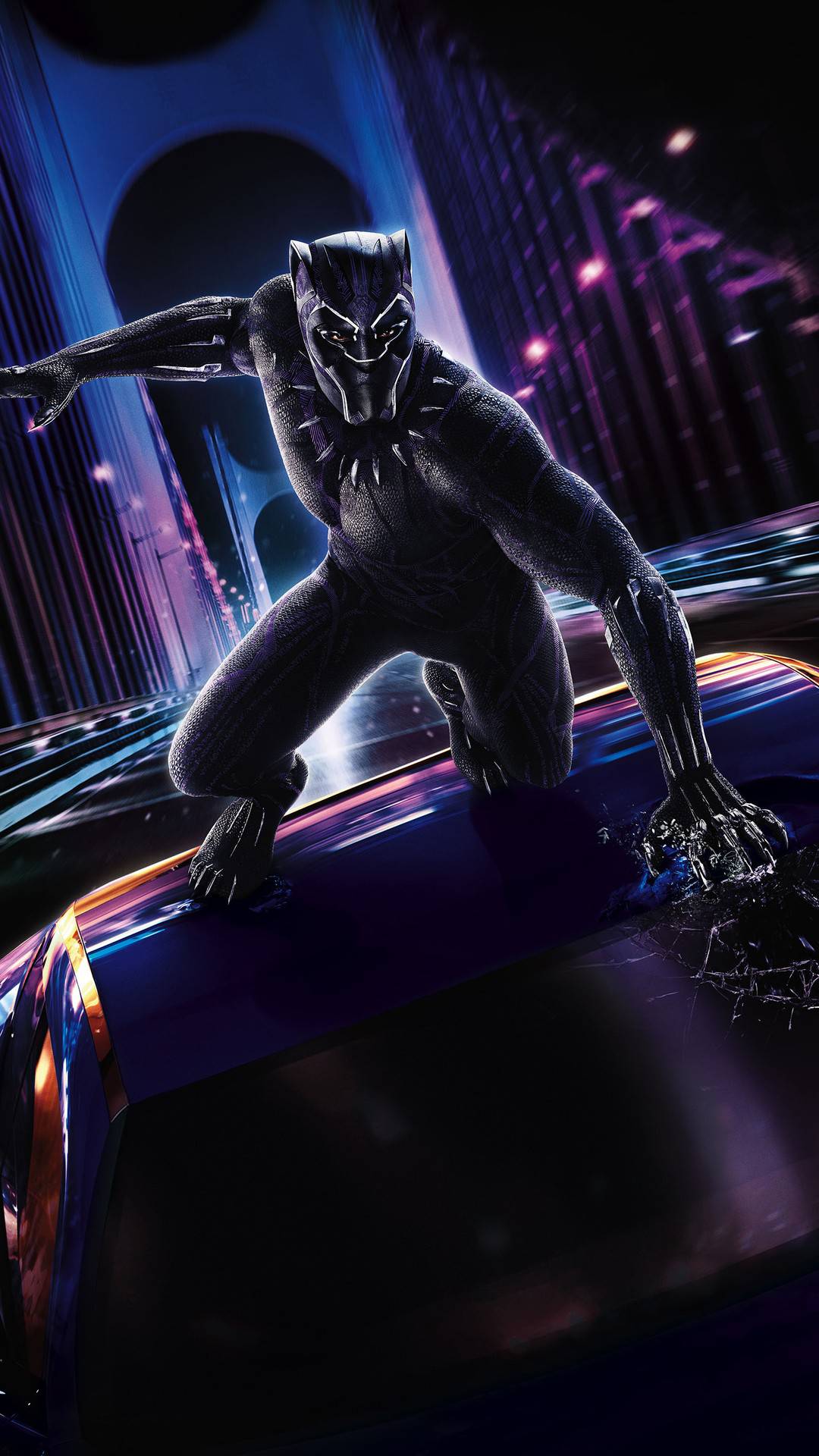 Marvel Black Panther Action iPhone Wallpaper