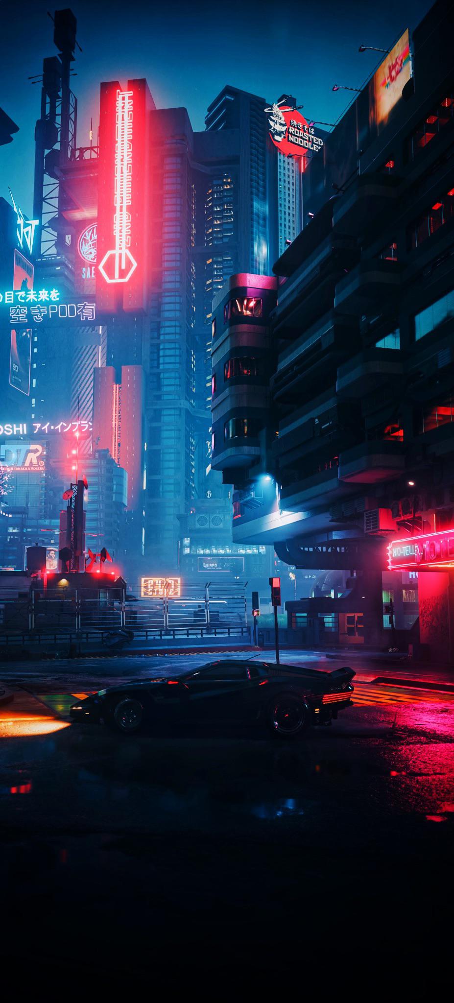Cyberpunk 2077 Neon & car