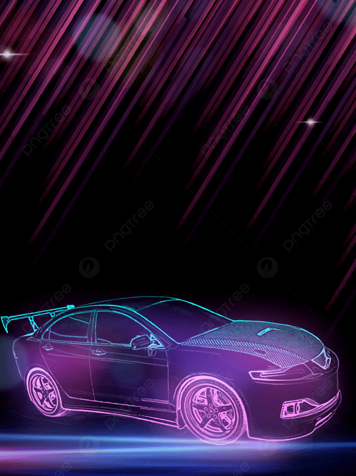 Beautiful Dreamy Color Neon Car Business Black Background Wallpaper Image For Free Download