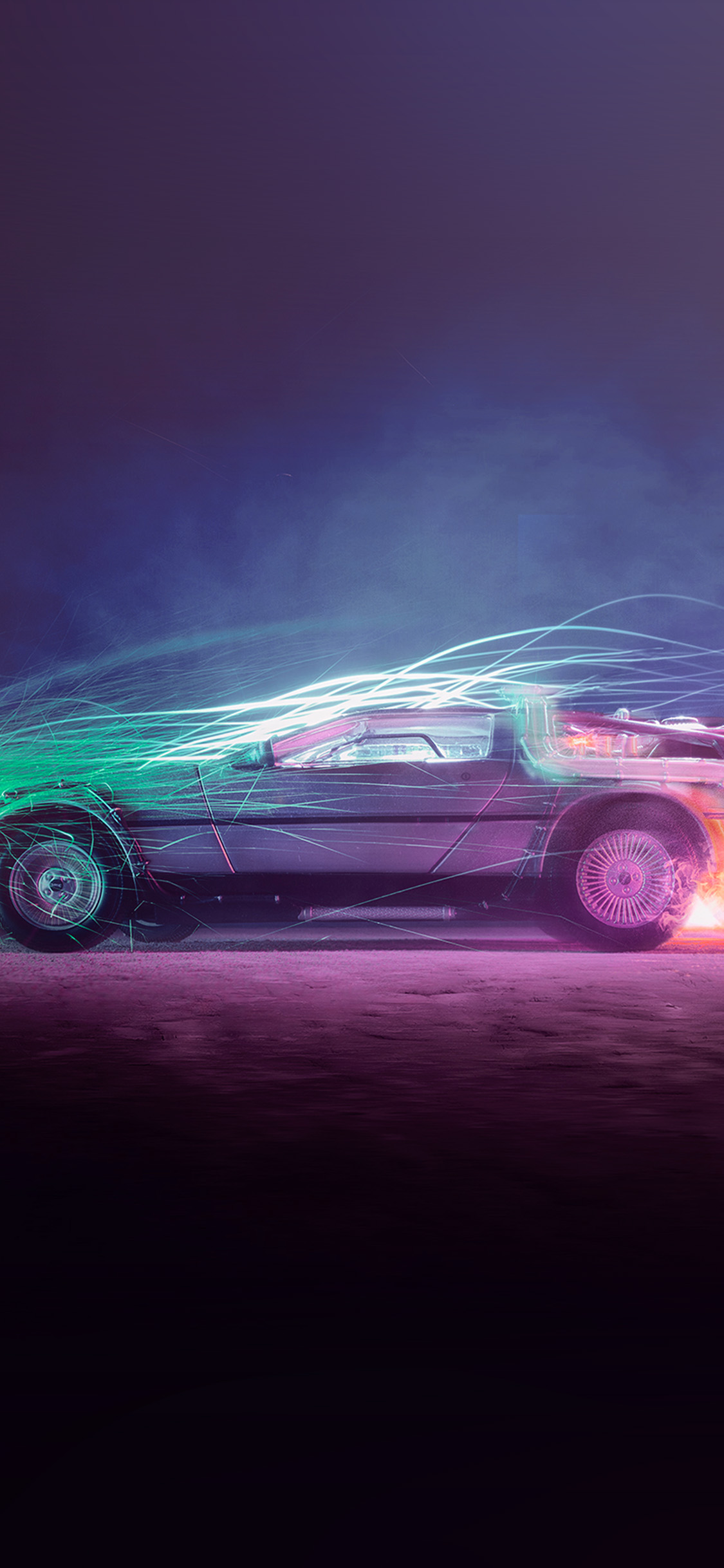 Backtothefuture Car Film Art Night Cool Wallpaper