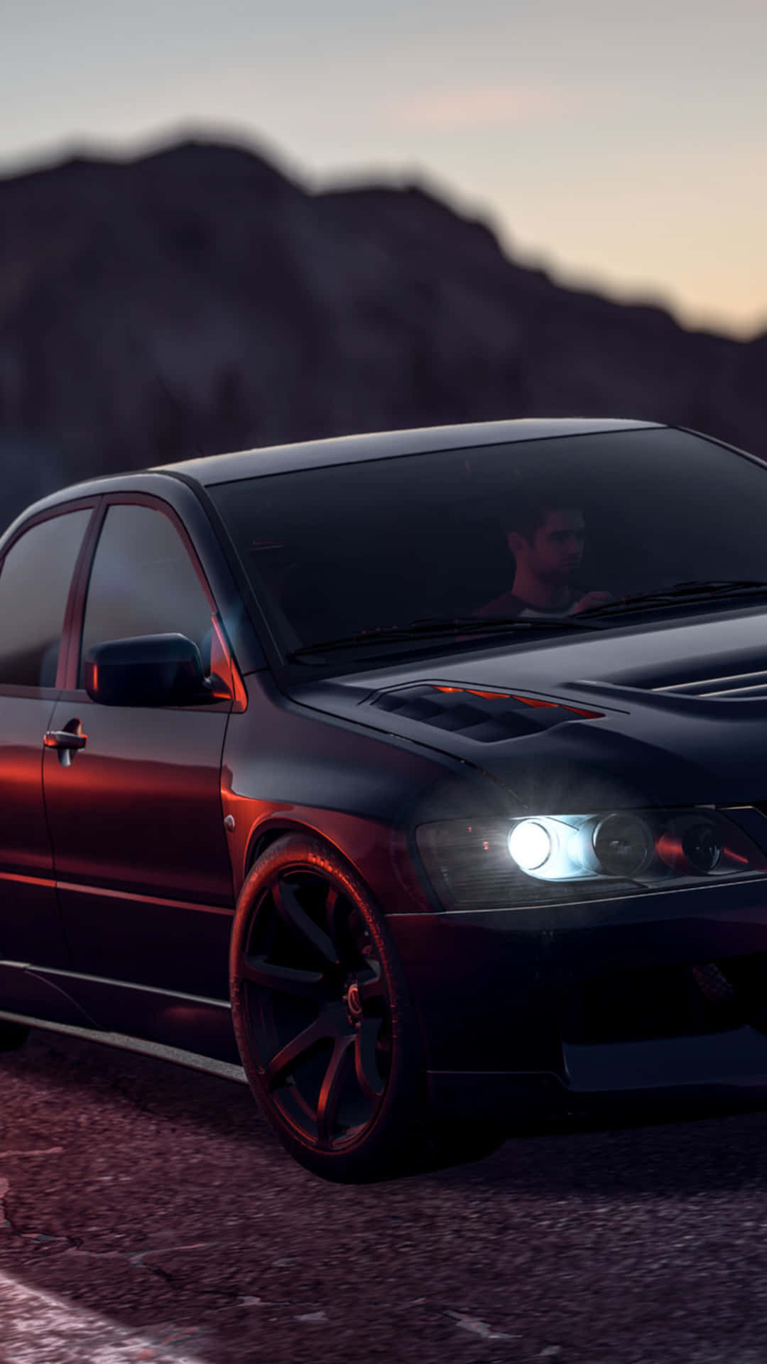 Download iPhone Xs Need For Speed Payback Background Dark Colored Mitsubishi Lancer Evolution