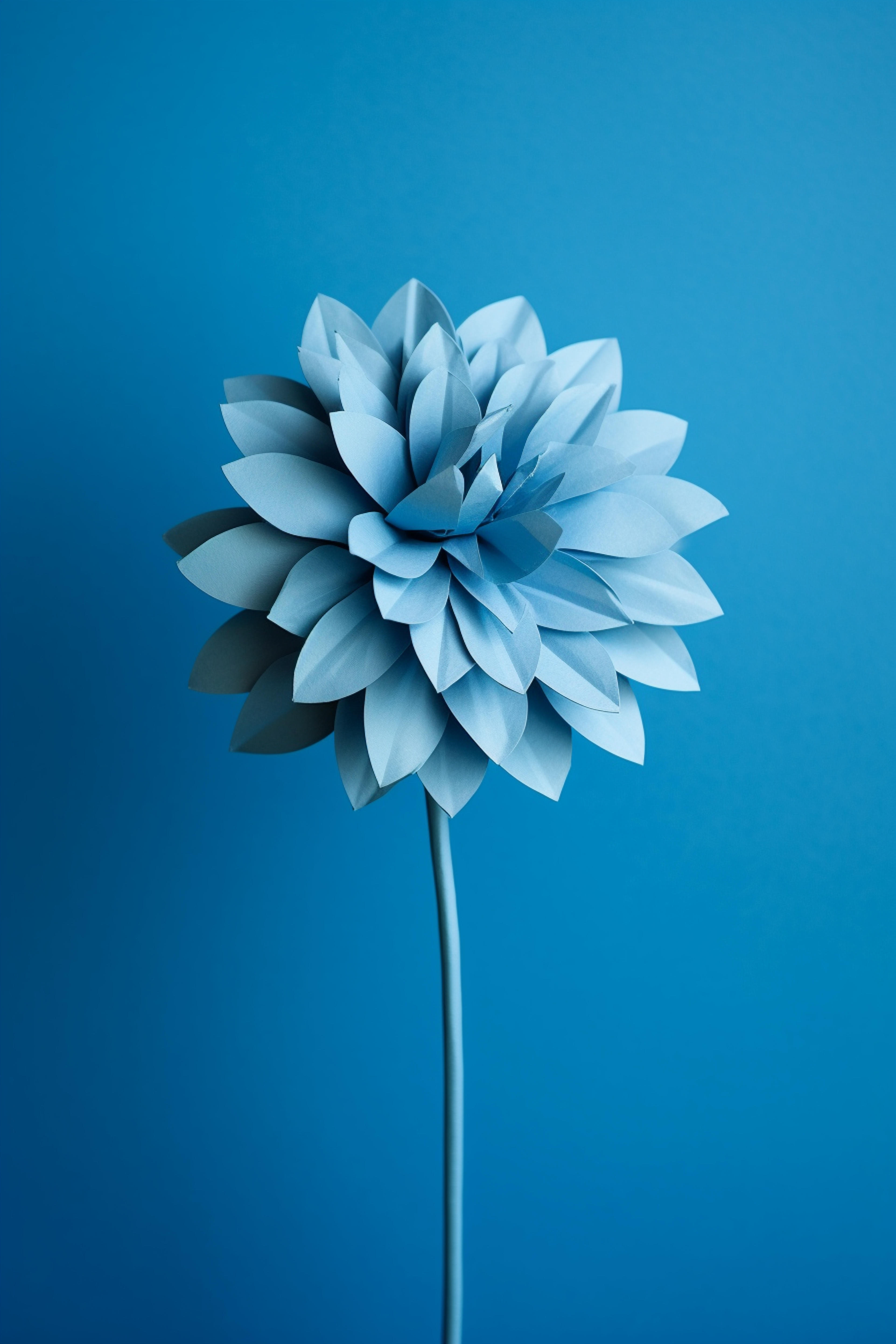 Single Blue Flower on Blue Background. Free AI Art Prompts