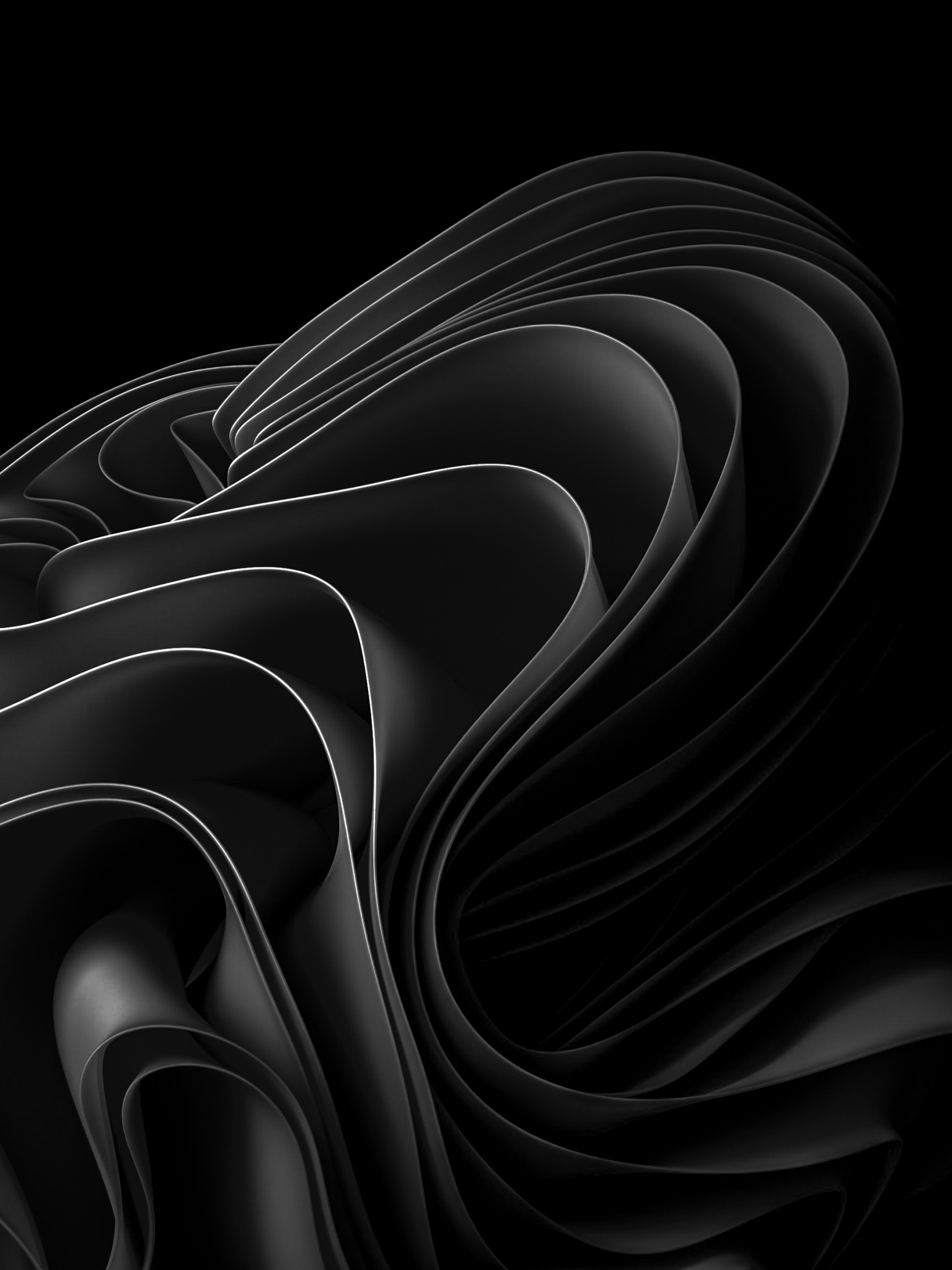 Windows 11 Wallpaper 4K, Black abstract, Stock