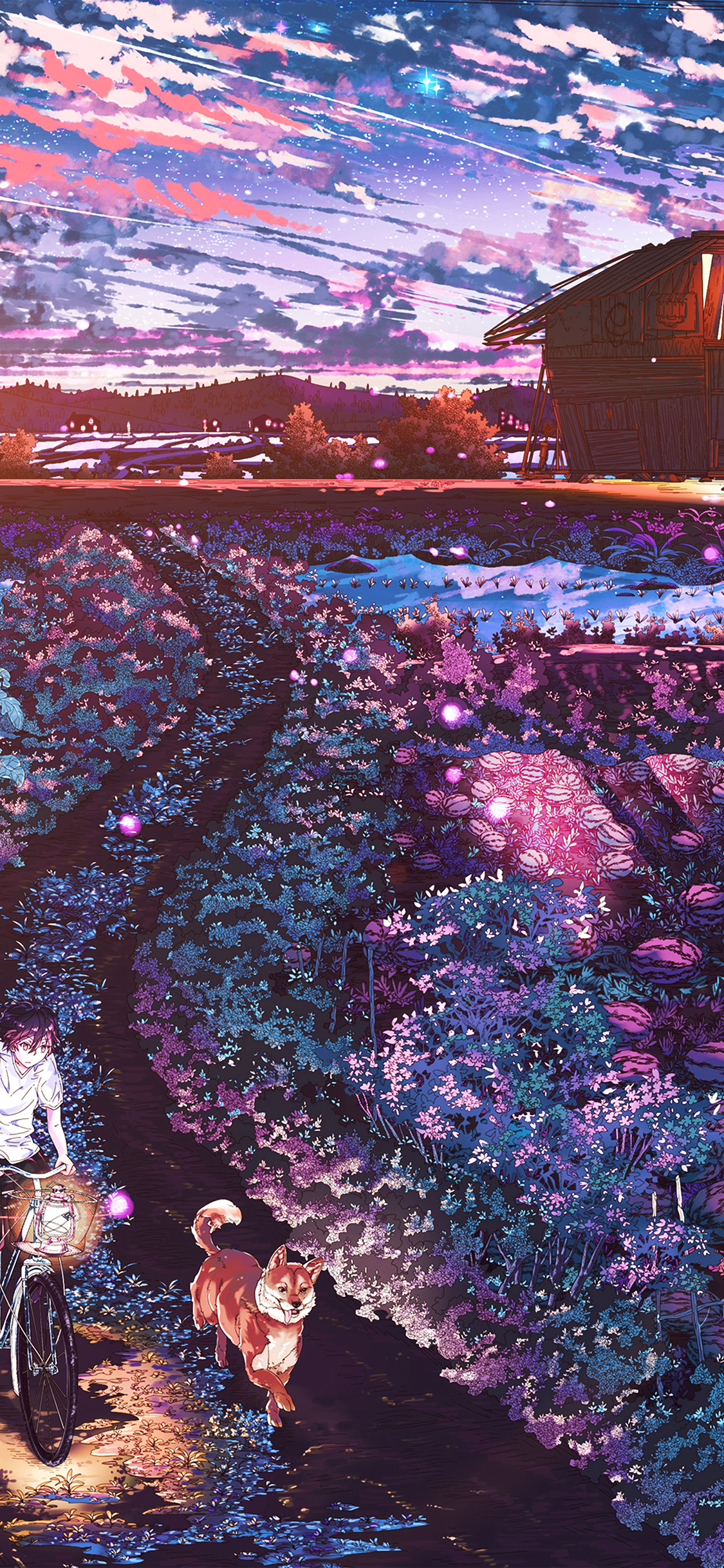 Anime Night Art Sunset Lovely Illustration Flare Wallpaper